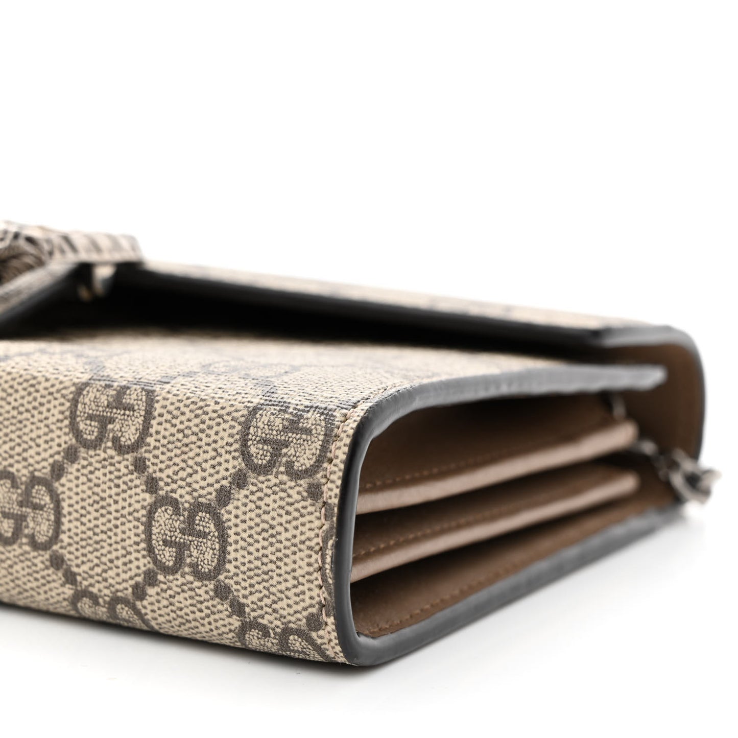 GG Supreme Monogram Mini Dionysus Chain Wallet Beige Taupe