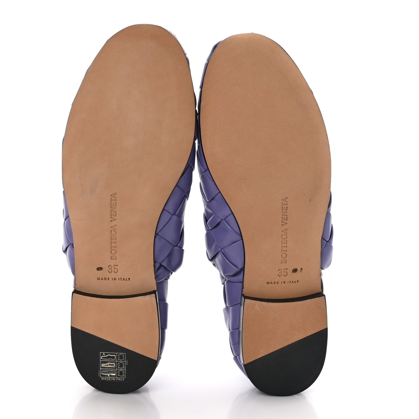 Lagoon Nappa Intrecciato Slipper Flats 35 Lavender