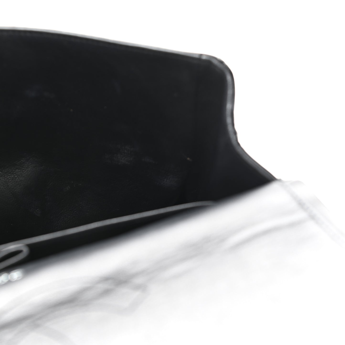 Patent Quilted Jumbo Double Flap Black