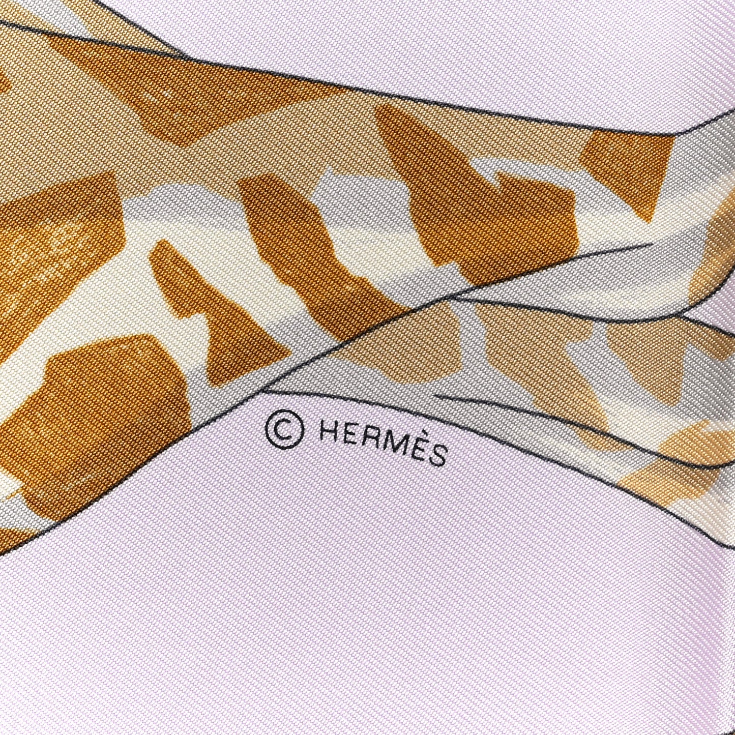 Silk Story Scarf 90 Rose Nacre Bleu Beige