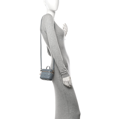 Christian Dior Lambskin Cannage Micro Lady Dior Vanity Case Cloud Blue 2 of 10
