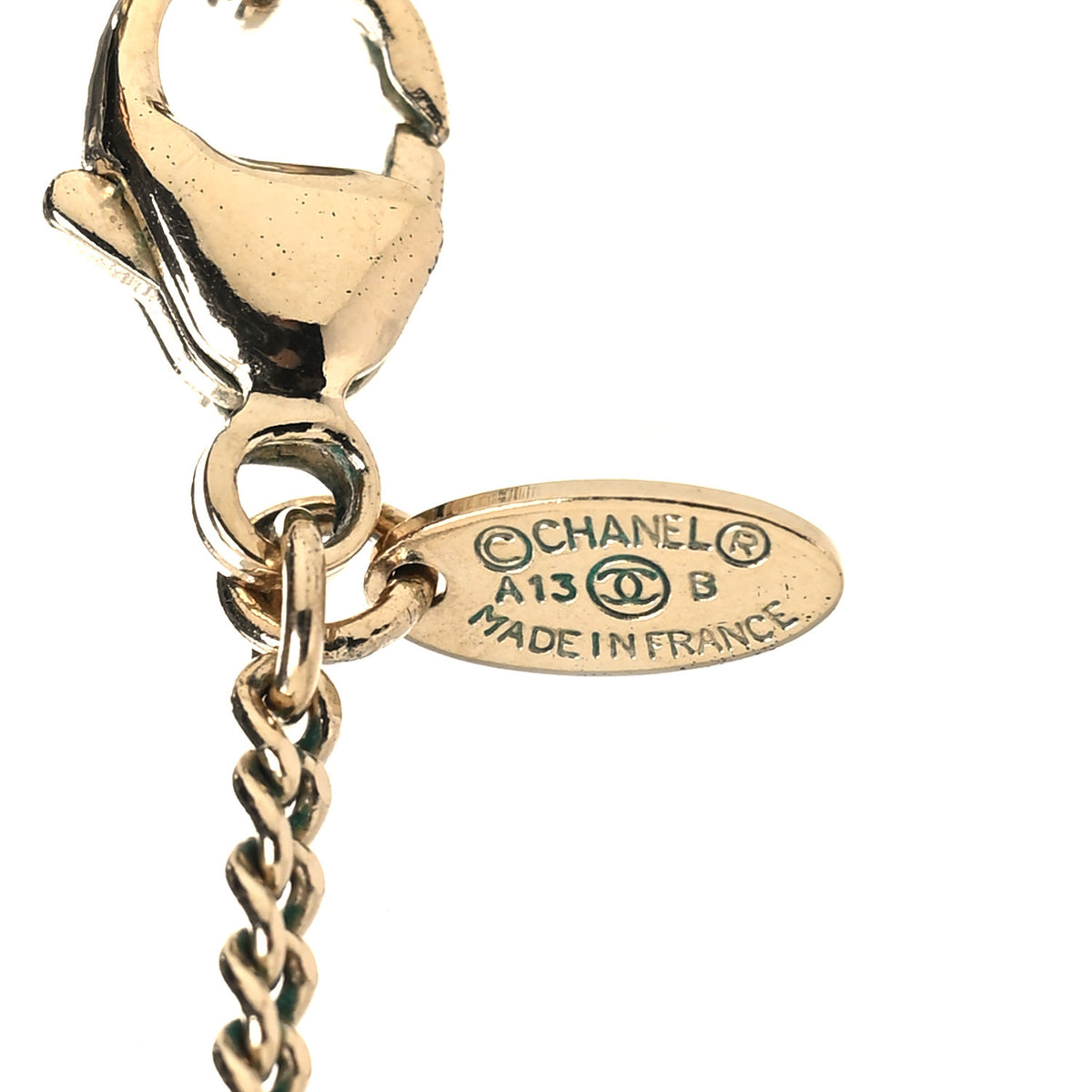 Chanel Tweed Effect CC Necklace Gold 4 of 5