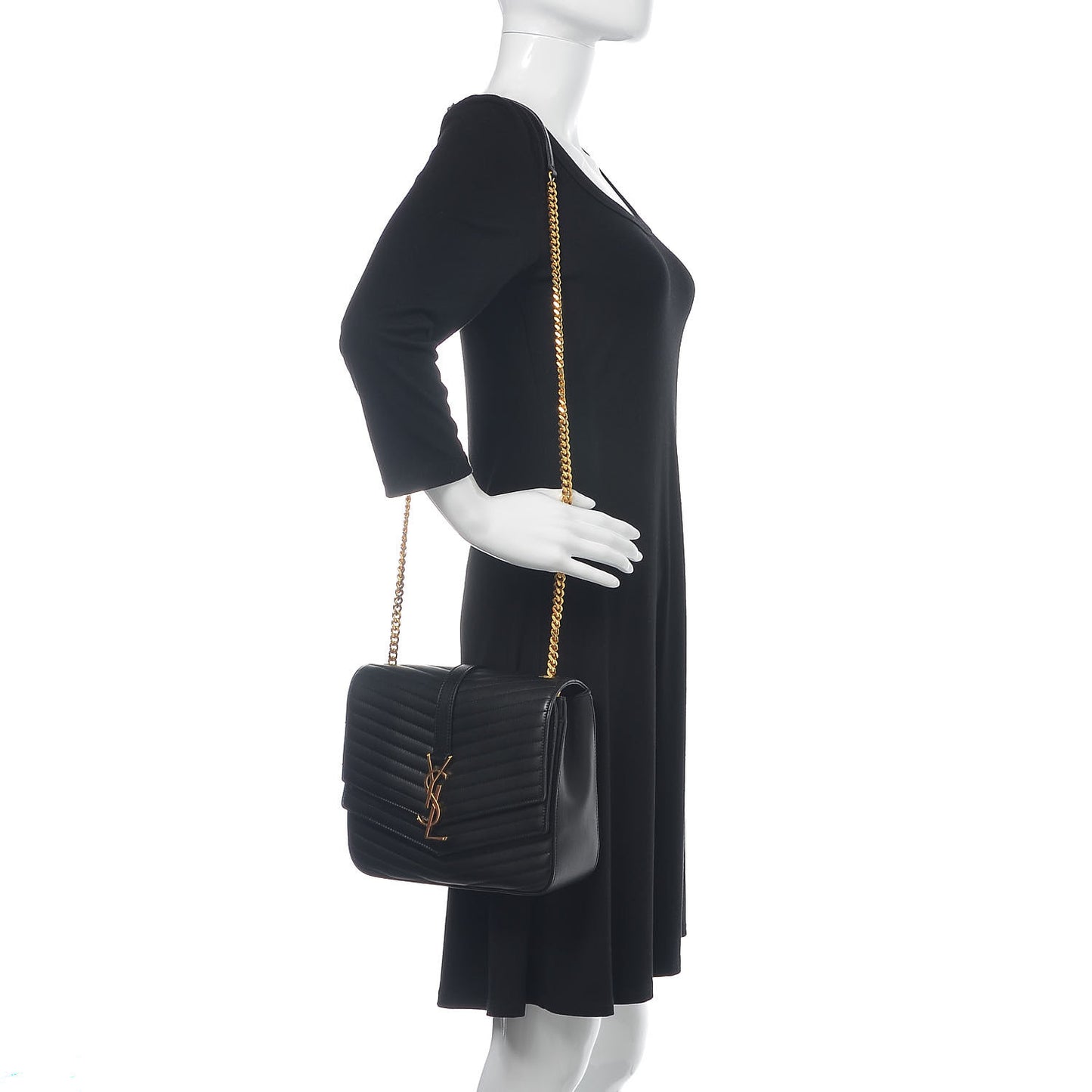 Lambskin Matelasse Chevron Monogram Medium Sulpice Bag Black