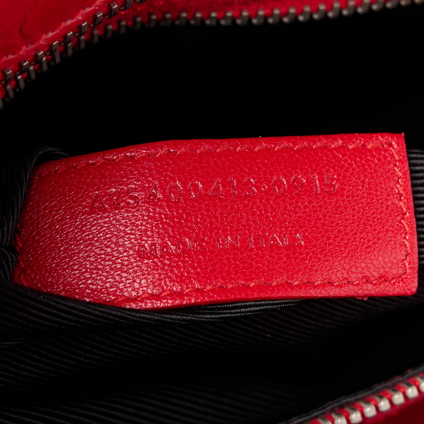 Calfskin Crocodile Embossed Small Cabas Rive Gauche Red