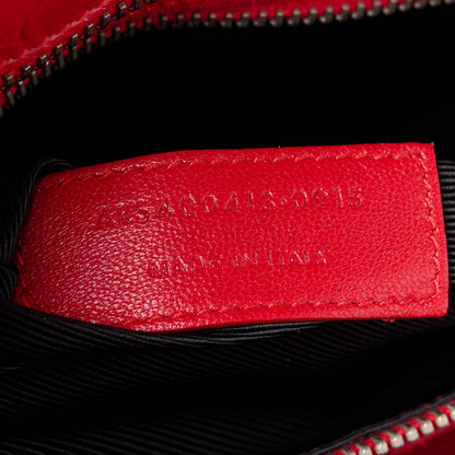 Saint Laurent Calfskin Crocodile Embossed Small Cabas Rive Gauche Red 7 of 11