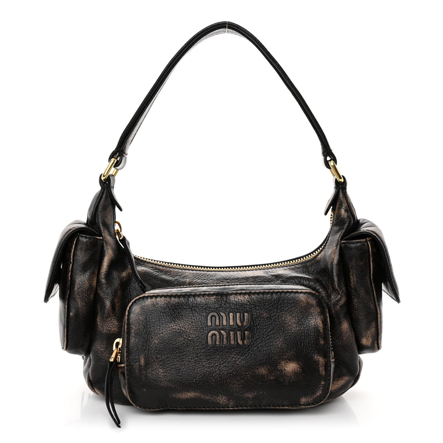 Distressed Nappa Pocket Bag Sand Coffee
