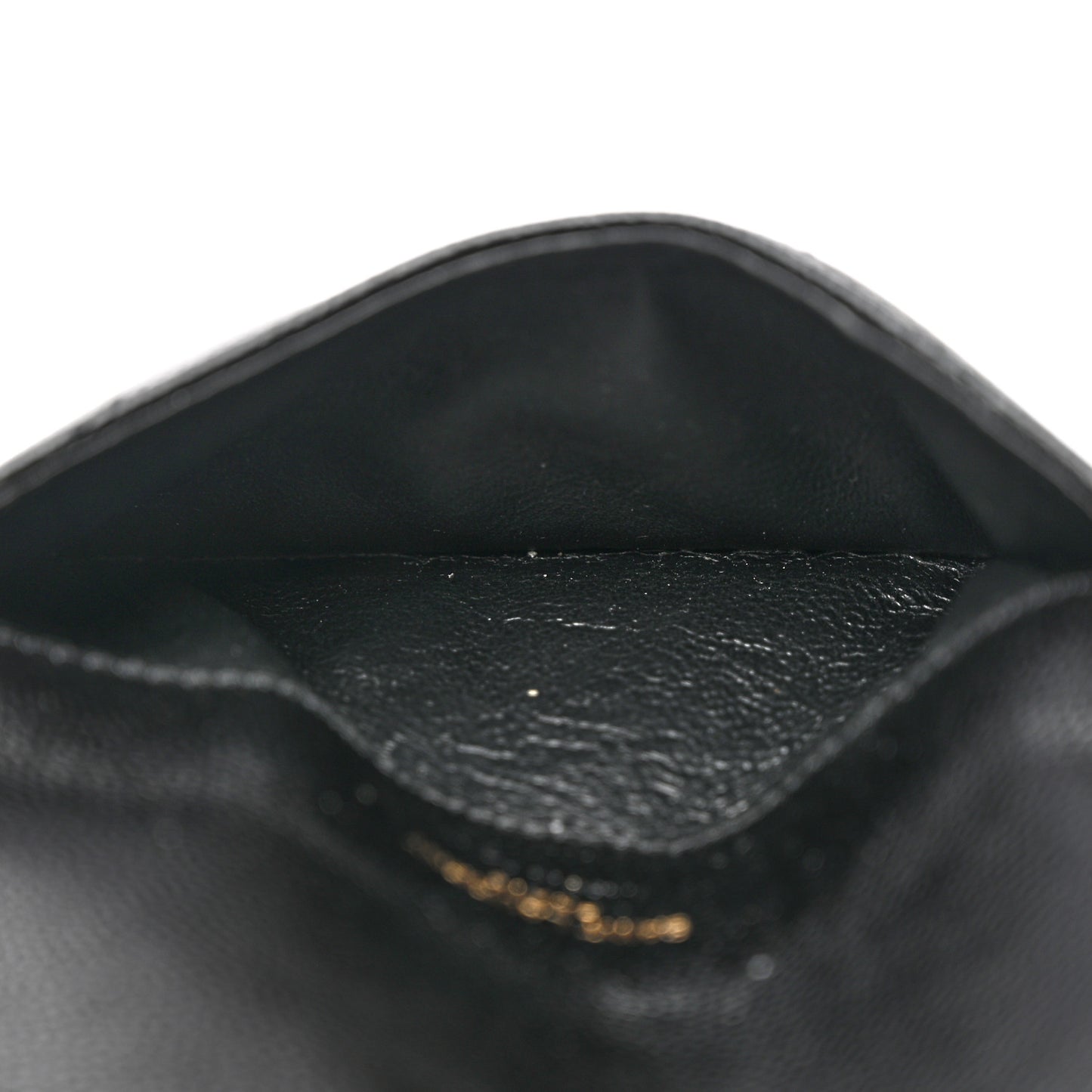 Grain De Poudre Matelasse Chevron Monogram Compact Wallet Black