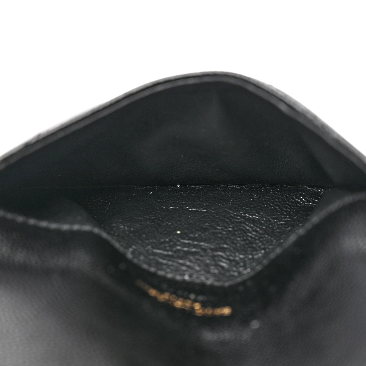 Saint Laurent Grain De Poudre Matelasse Chevron Monogram Compact Wallet Black 5 of 9