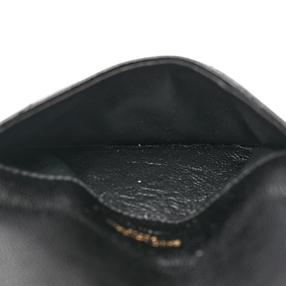 Saint Laurent Grain De Poudre Matelasse Chevron Monogram Compact Wallet Black 5 of 9
