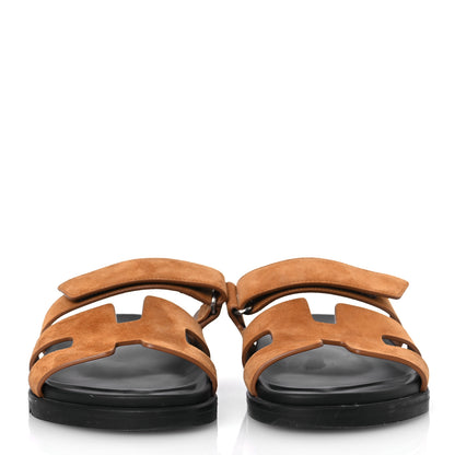Hermes Suede Goatskin Womens Chypre Sandals 38 Naturel 38 3 of 16
