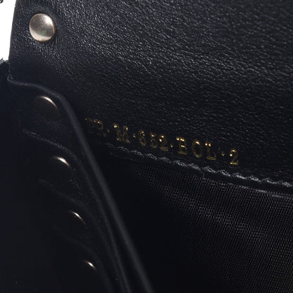 Valentino Garavani Vitello Small Rockstud Flap Wallet on Chain Black 9 of 10
