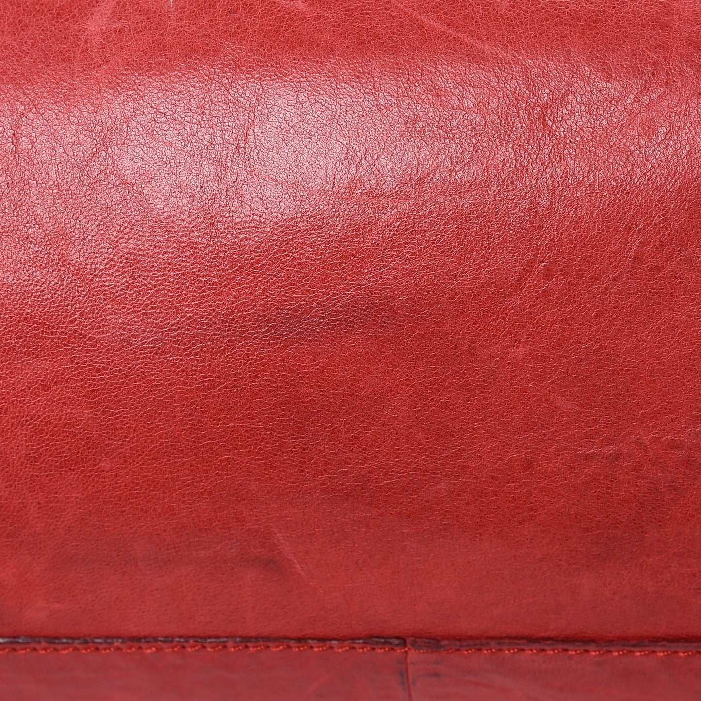 Calfskin Whipstitch Baguette Red