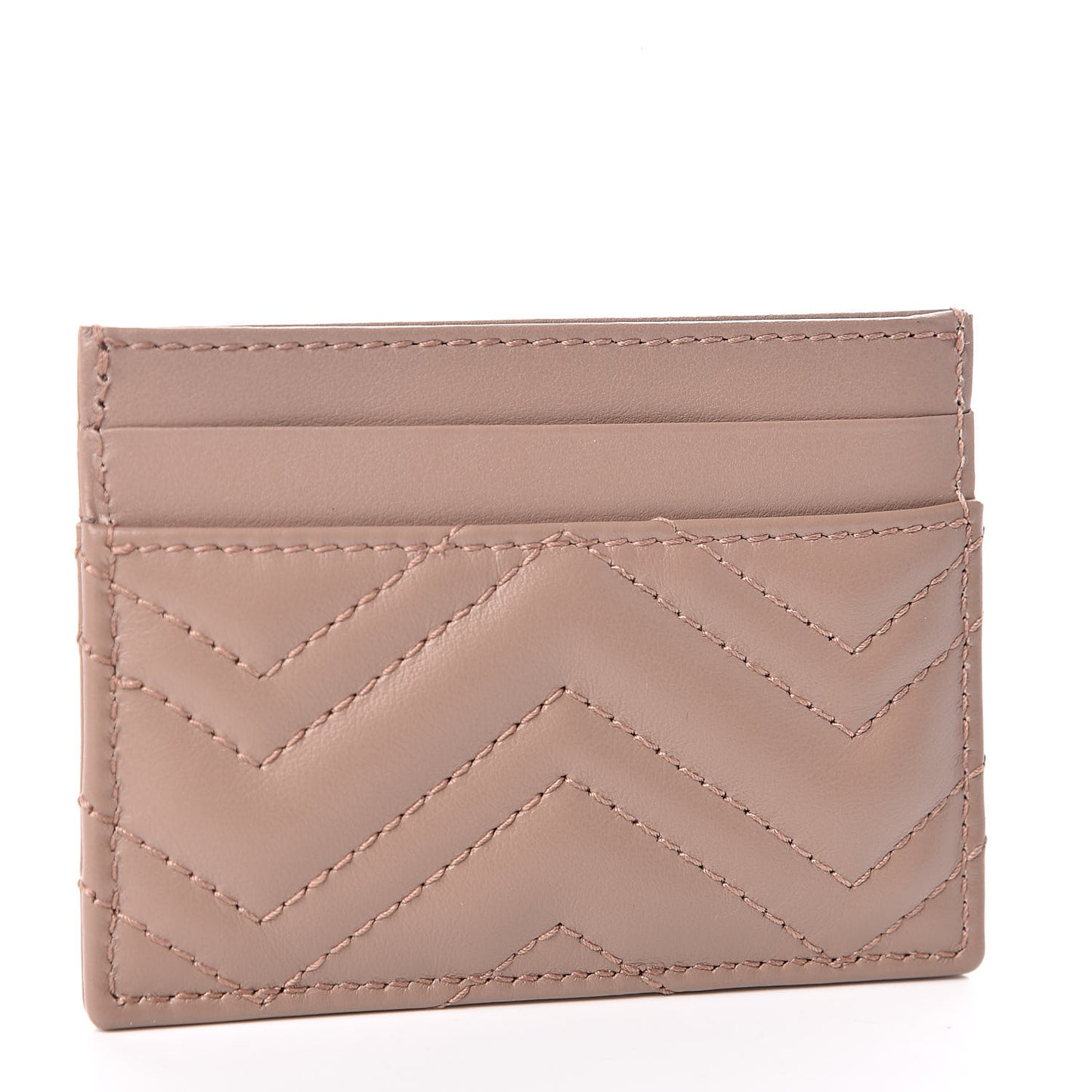 Calfskin Matelasse GG Marmont Card Holder Porcelain Rose