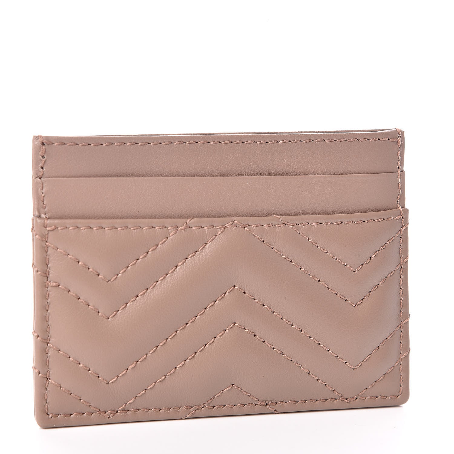 Gucci Calfskin Matelasse GG Marmont Card Holder Porcelain Rose 3 of 7