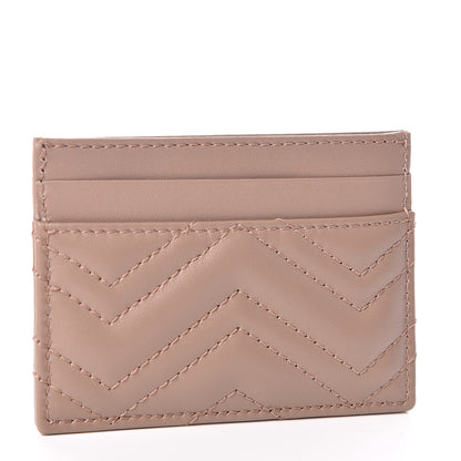Gucci Calfskin Matelasse GG Marmont Card Holder Porcelain Rose 3 of 7
