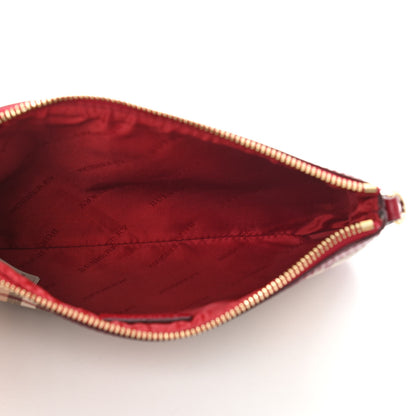 Burberry Haymarket Check Small Peyton Crossbody Clutch Bag Military Red 5 of 10