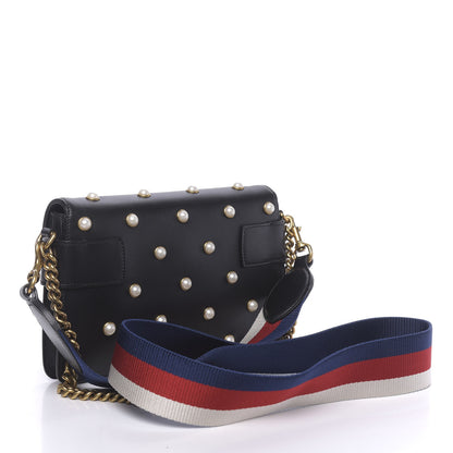 Gucci Nappa Pearl Studded Mini Queen Margaret Broadway Shoulder Bag Black 3 of 12