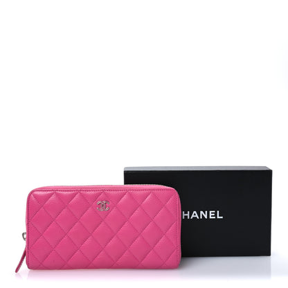 Chanel Caviar Quilted Large Gusset Zip Around Wallet Pink 9 of 9