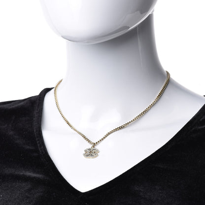 Chanel Crystal Enamel Striped CC Necklace Gold Black 2 of 6