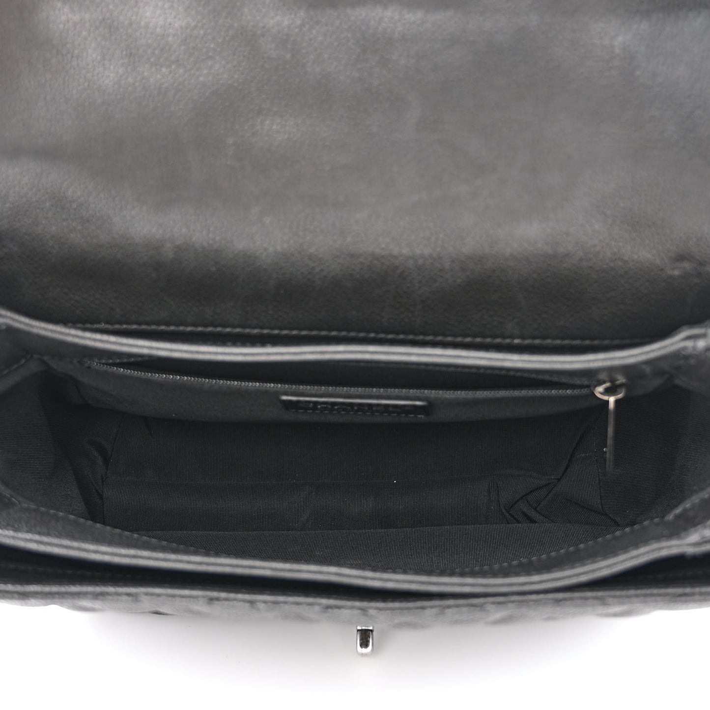 Caviar Quilted Medium Rock In Rome Single Flap Black