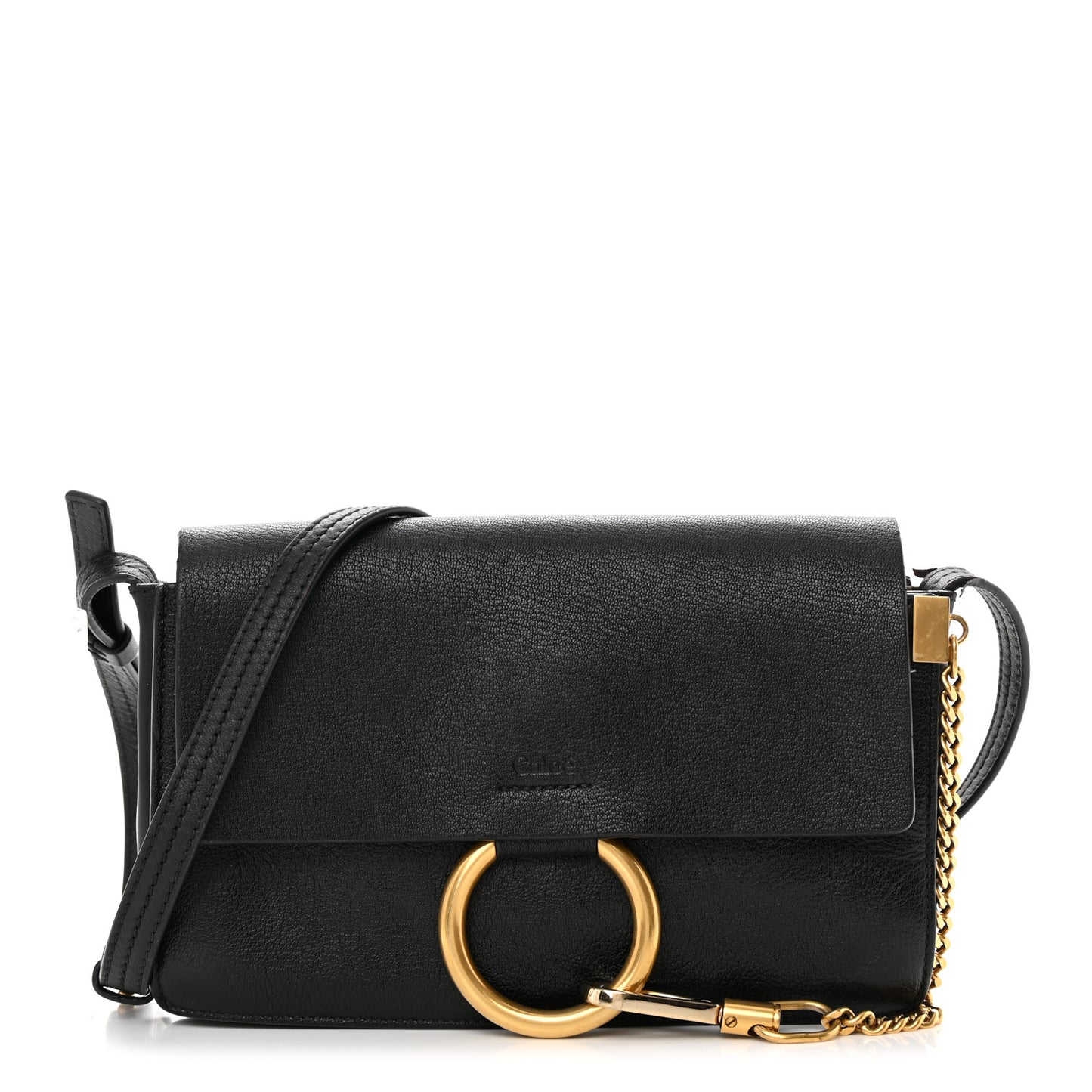 Goatskin Small Faye Shoulder Bag Black