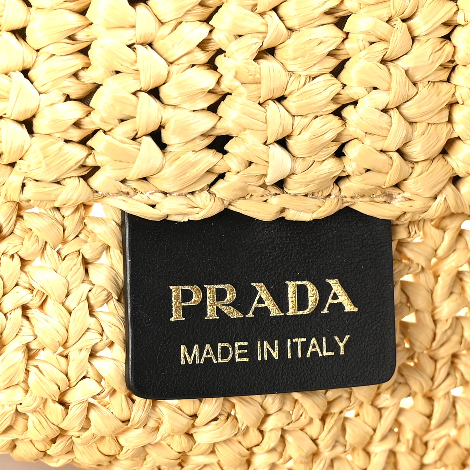 Prada Yarn Raffia Effect Crochet Embroidered Logo Tote Naturale 6 of 8
