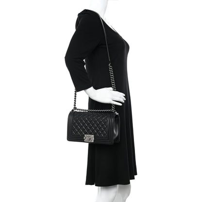 Chanel Calfskin Quilted Medium Boy Flap Black 2 of 12