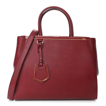 Fendi Vitello Elite Regular 2Jours Tote Rosso Scuro Ciliegia 1 of 4