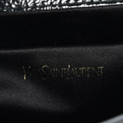 Saint Laurent Textured Patent Monogram Large Belle De Jour Clutch Black 6 of 6
