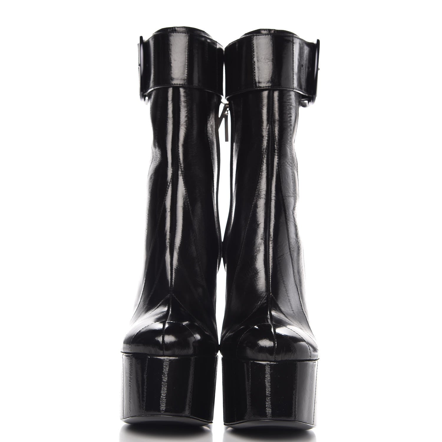 Saint Laurent Shiny Eel Billy 140 Platform Boots 38 Black 2 of 9