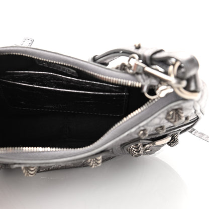 Balenciaga Metallic Agneau Arena Le Cagole Purse With Chain Mini Silver 5 of 9