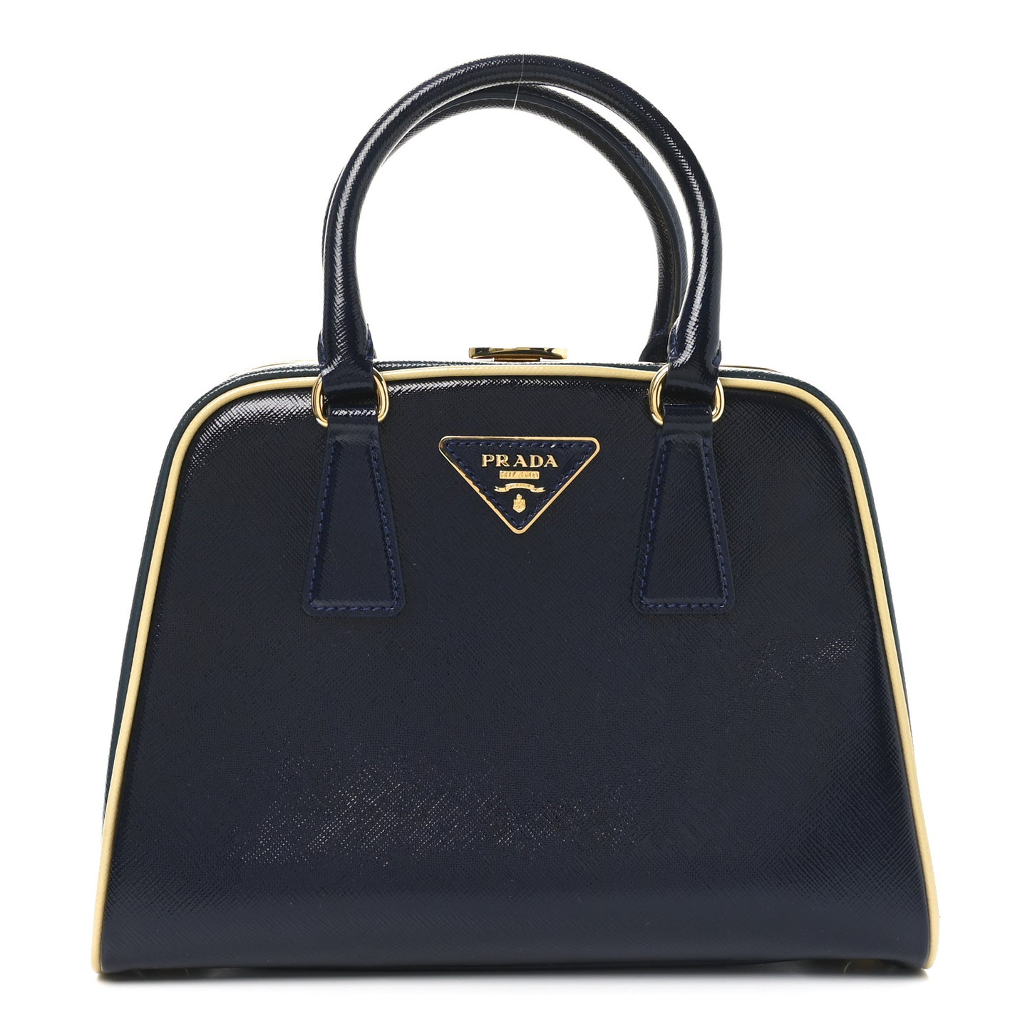 Saffiano Vernice Pyramid Bag Royal Azzurr
