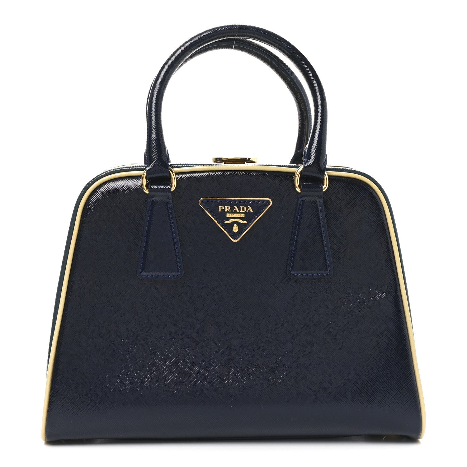 Prada Saffiano Vernice Pyramid Bag Royal Azzurr 1 of 9