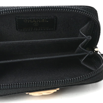 Chanel Caviar Quilted Boy Zip Around Coin Purse Wallet Black 5 of 6