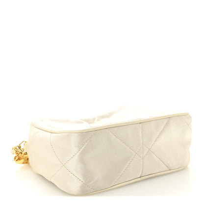 Chanel Satin Quilted CC Tassel Camera Case White 4 of 10