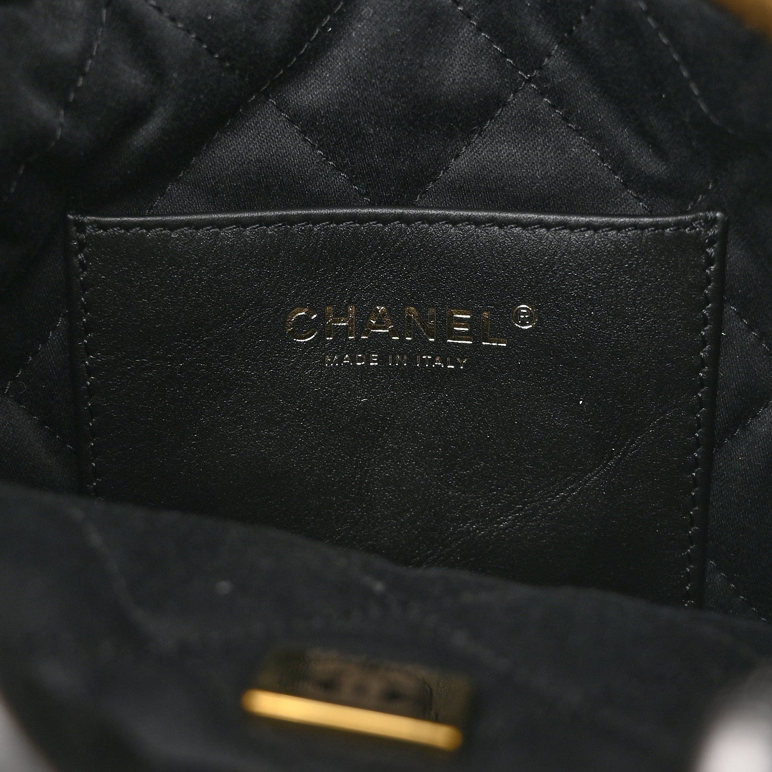 Chanel Shiny Calfskin Quilted Mini Chanel 22 Black 6 of 10