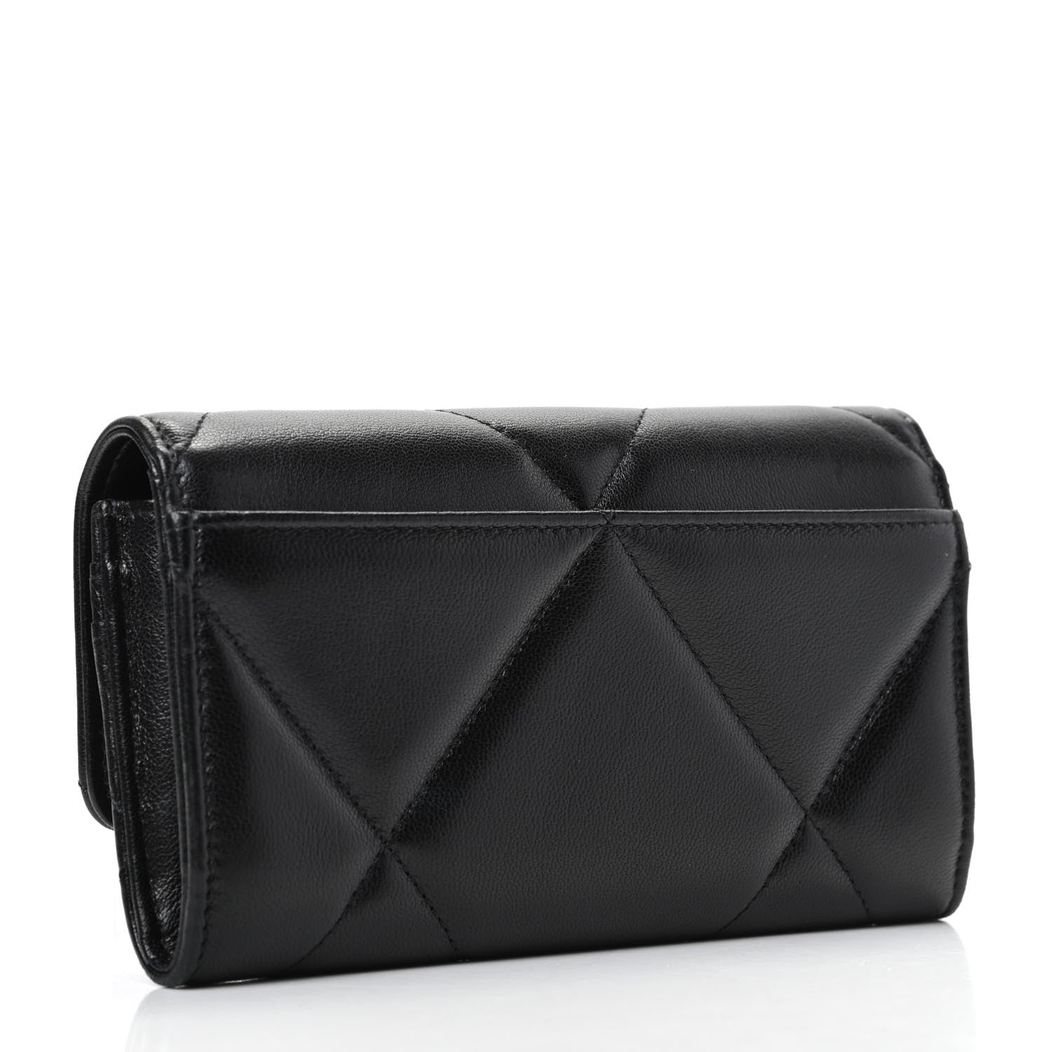 Chanel Lambskin Quilted Chanel 19 Flap Wallet Black 3 of 8