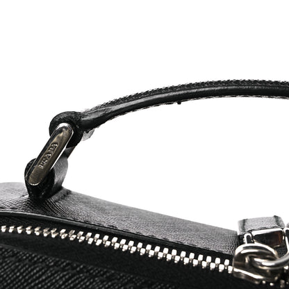 Prada Saffiano Travel Medium Brique Crossbody Bag Black 12 of 13