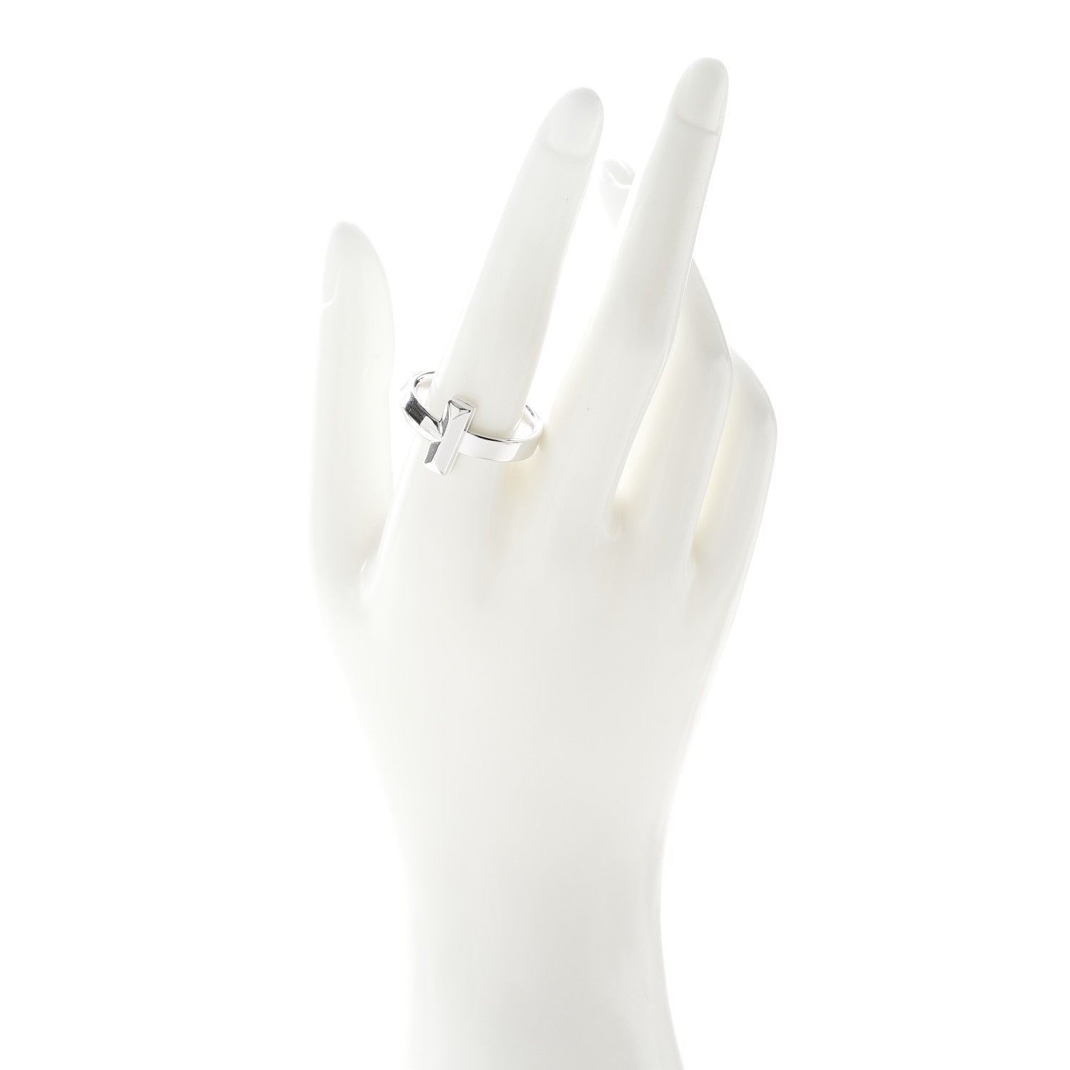 Tiffany 18K White Gold 4.5mm T T1 Wide Ring 59 8.75 2 of 3