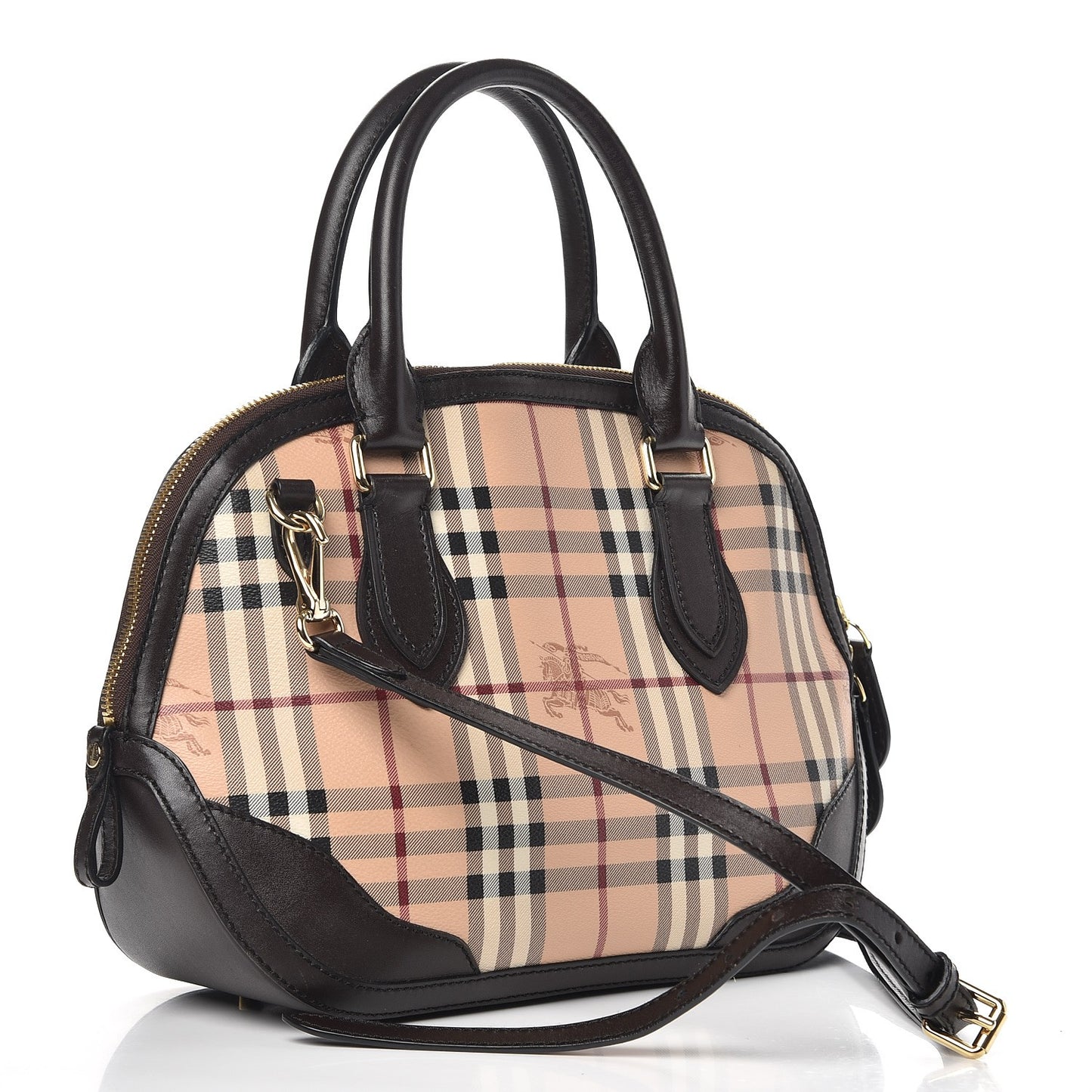 Haymarket Check Small Orchard Bowling Bag Chocolate
