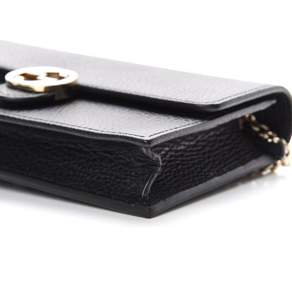 Gucci Dollar Calfskin Interlocking G Chain Wallet Black 9 of 9