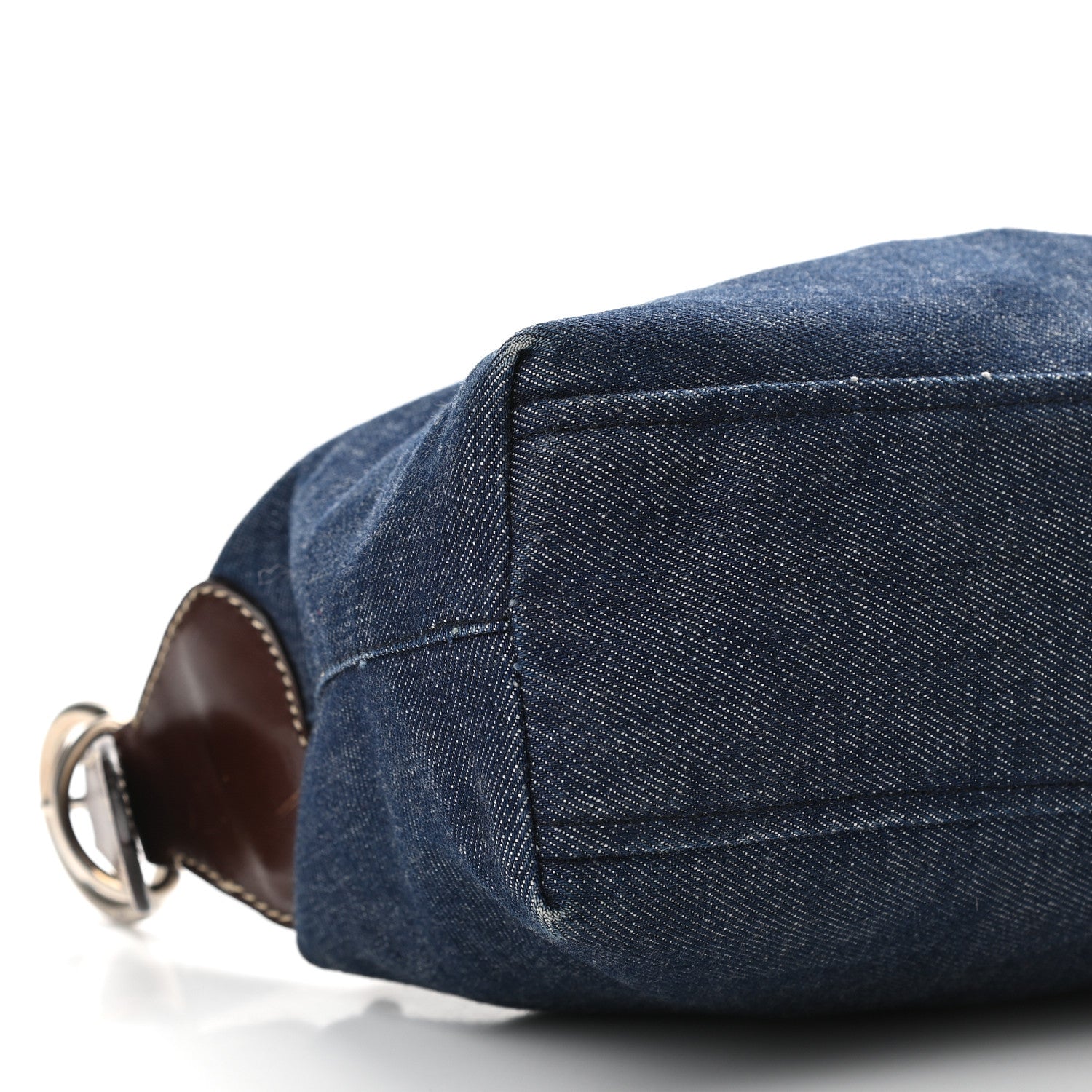 バッグ PRADA Blue Denim Pouch Bag Authentic PRADA Denim Cosmetic Vanity Bag 1NA021 Blue