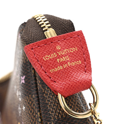 Louis Vuitton Damier Ebene 2019 Christmas Animation Mini Pochette Accessories Red 6 of 9