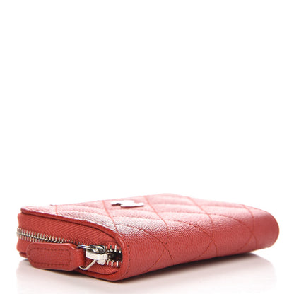 Chanel Caviar Quilted Zip Around Coin Purse Red 4 of 9