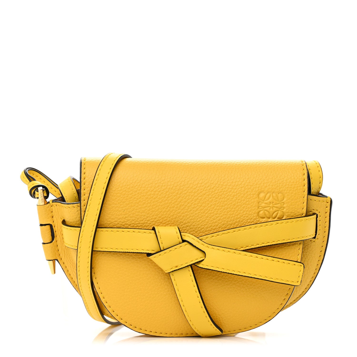 Loewe Grained Calfskin Mini Gate Crossbody Bag Yellow 1 of 14