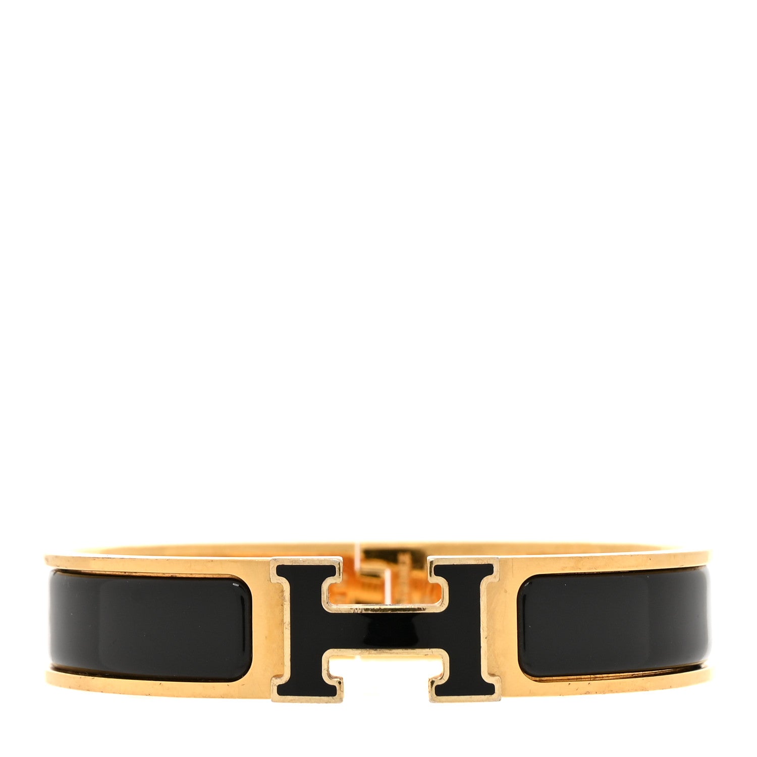Hermes Enamel Narrow Clic Clac H Bracelet GM Black 1 of 4