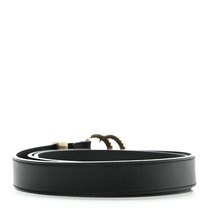 Gucci Moon Calfskin Torchon Double G 25mm Belt 85 34 Black 2 of 6