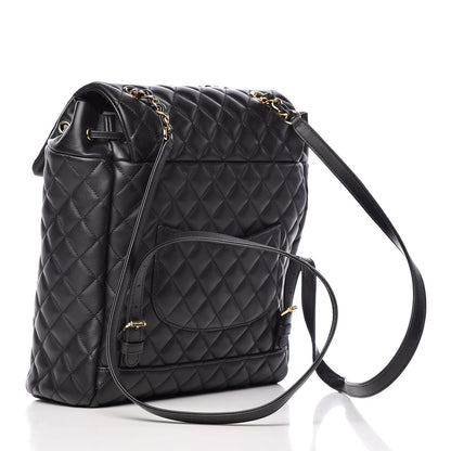 Chanel Calfskin Quilted Large Urban Spirit Backpack Black 3 of 9