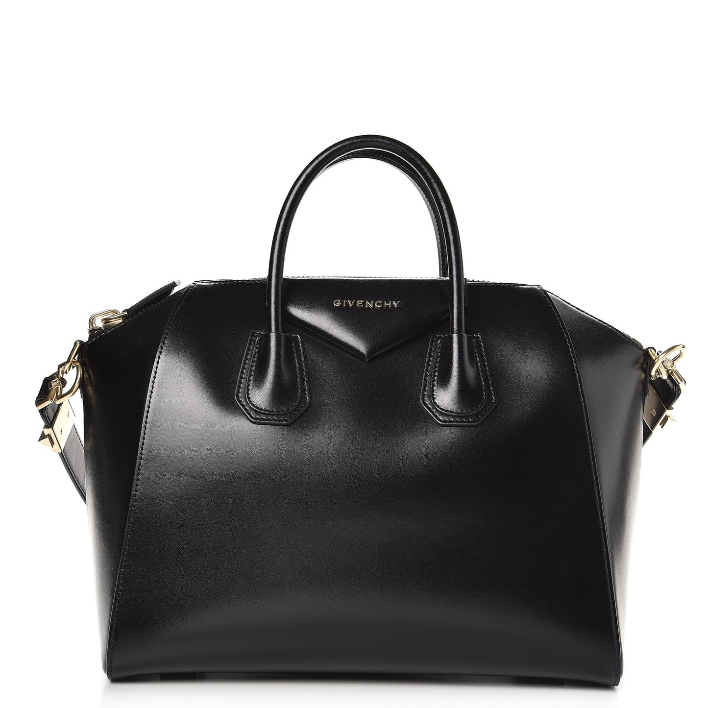 Shiny Lord Calfskin Medium Antigona Black