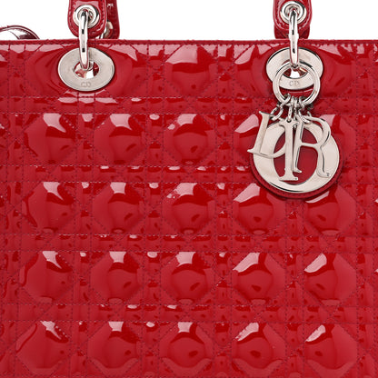 Christian Dior Patent Cannage Large Lady Dior Red 8 of 10